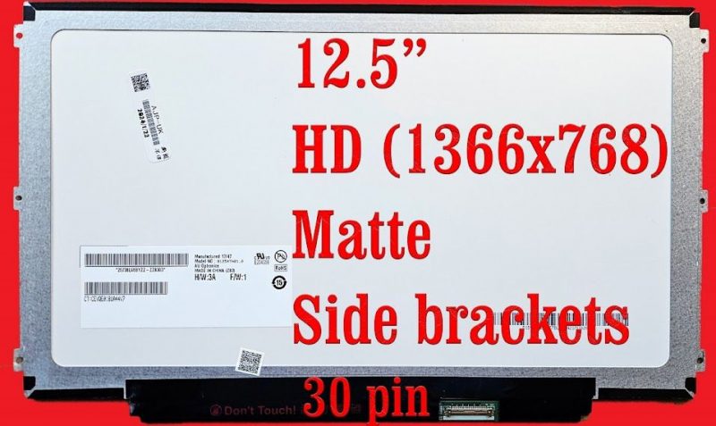 Schermo LCD da 12,5" 031R70 WXGA 1366x768, opaco, LED, non IPS, con staffe, nuovo