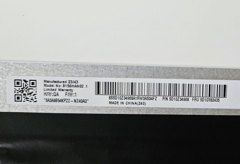 Schermo LCD opaco IPS FHD da 15,6" N156HGA-EA3 Rev C3, 30 pin, nuovo con nastro adesivo - immagine 2
