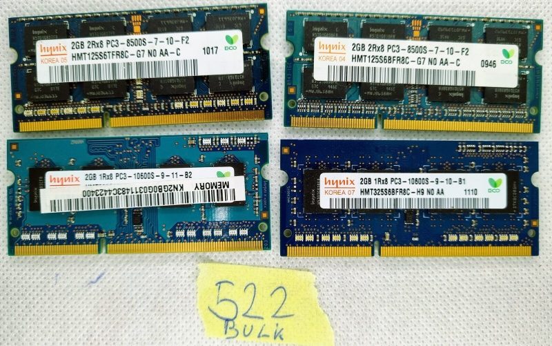BULK 4 x Hynix 2 GB 2Rx8 PC3-8500S-7-10-F2 HMT125S6TFR8C-G7 NO AA-C