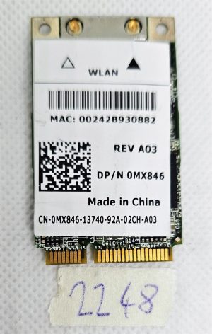 Scheda wireless WiFi Broadcom Dual Port Mini PCI per laptop DELL XPS 0MX846 BCM94321MC
