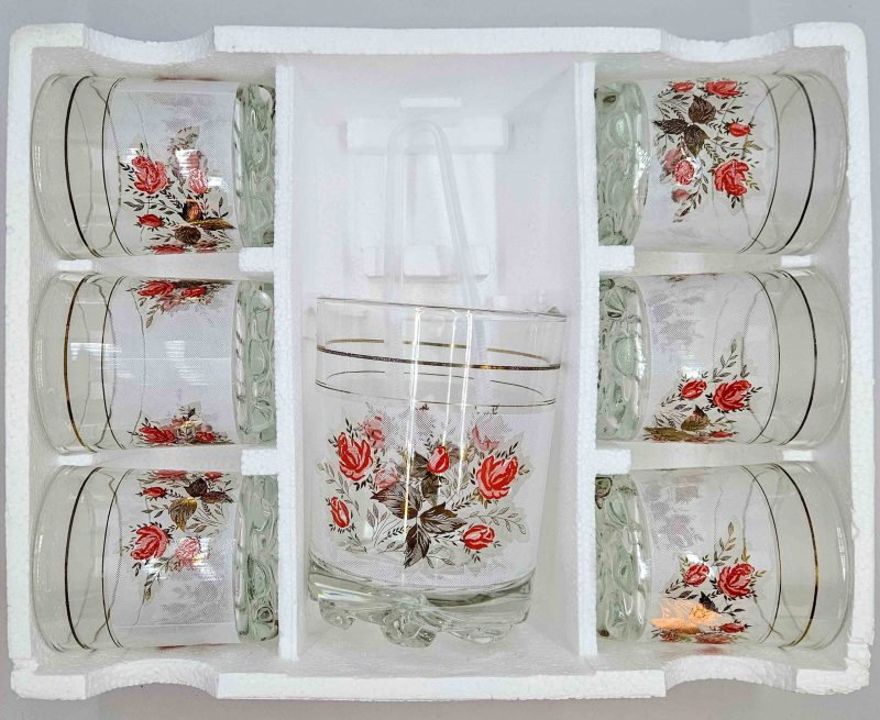 Set da whisky vintage Devalbor Cerve Italy Windrose da 8 pezzi - mai usato nella scatola - immagine 2
