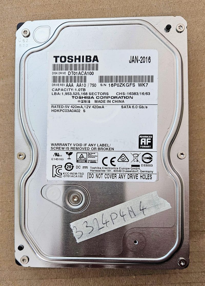 DT01ACA100 HDKPC03A0A02 Disco rigido SATA III da 1 TB e 3,5 pollici - Ricambi originali per laptop Toshiba