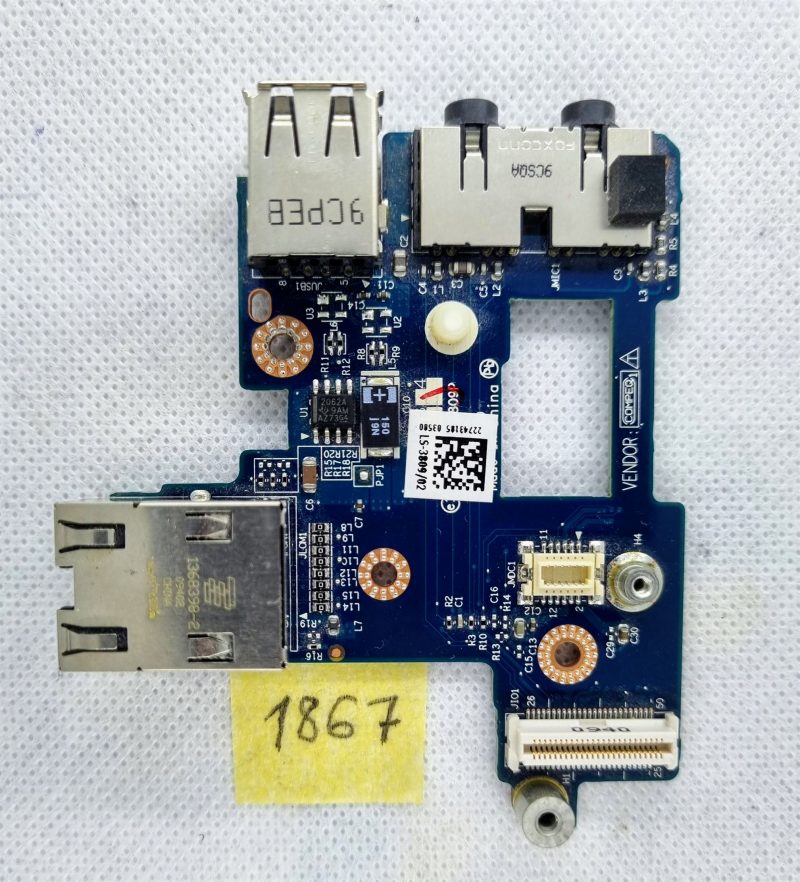 Scheda porta Ethernet USB audio Dell Latitude E6400 LS-3809 Articolo originale