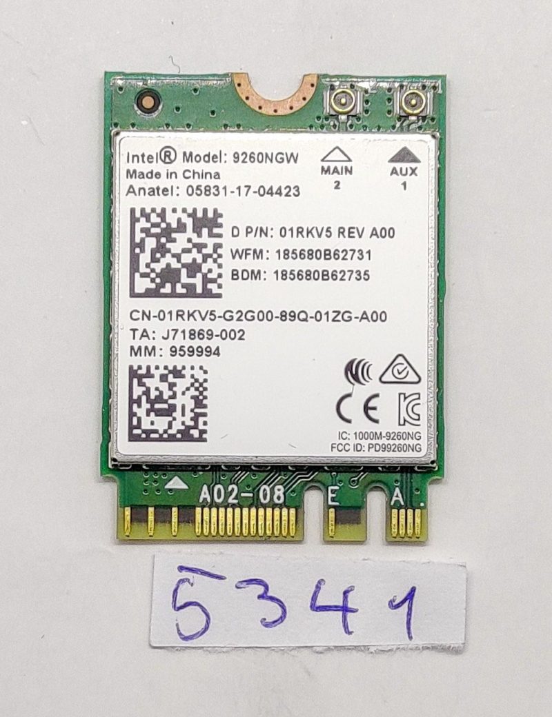 Modulo wireless Dell Precision 5530 9260NGW Scheda Wi-Fi - Ricambio originale