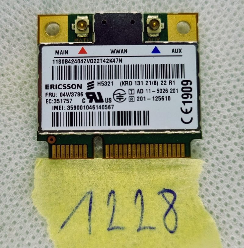 SCHEDA WIFI WIRELESS ERICSSON 3G WWAN H5321 FRU:04W3786 UMTS 850/900/1900/2100