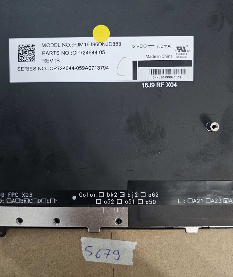 Tastiera retroilluminata per laptop Fujitsu E559 CP724644-05 – Layout nordico - immagine 2