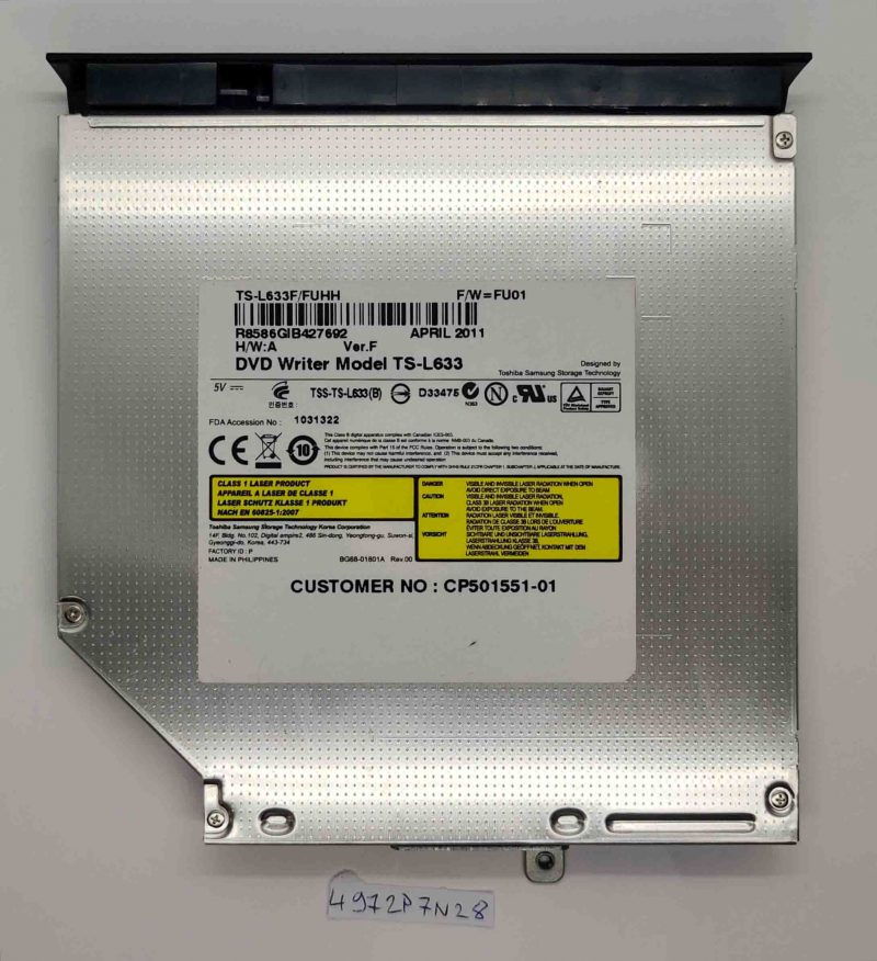 Masterizzatore DVD Fujitsu Lifebook AH531 BLU-RAY ROM CP501551-01