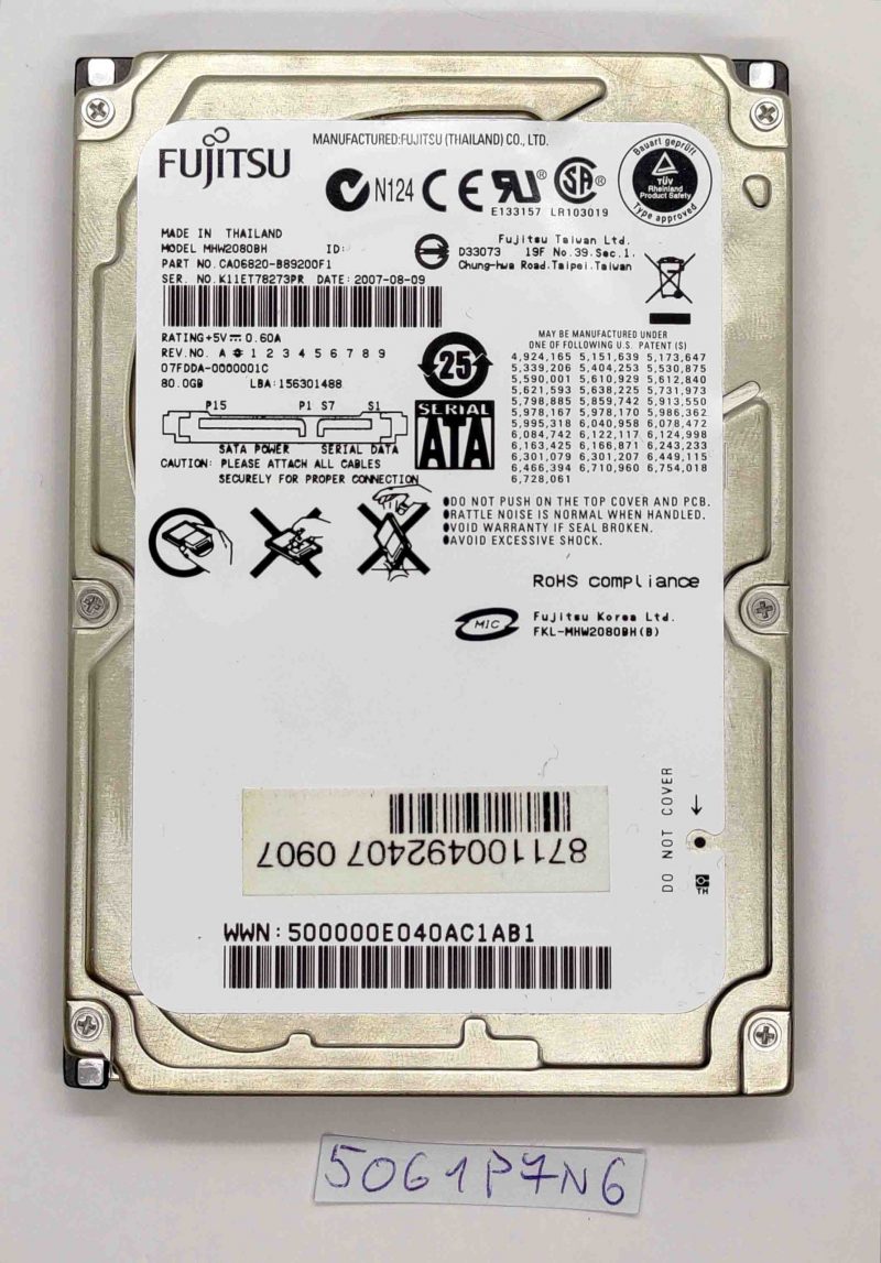 Disco rigido Fujitsu Siemens Esprimo Mobile V5515 da 80 GB – Ricambio originale per laptop