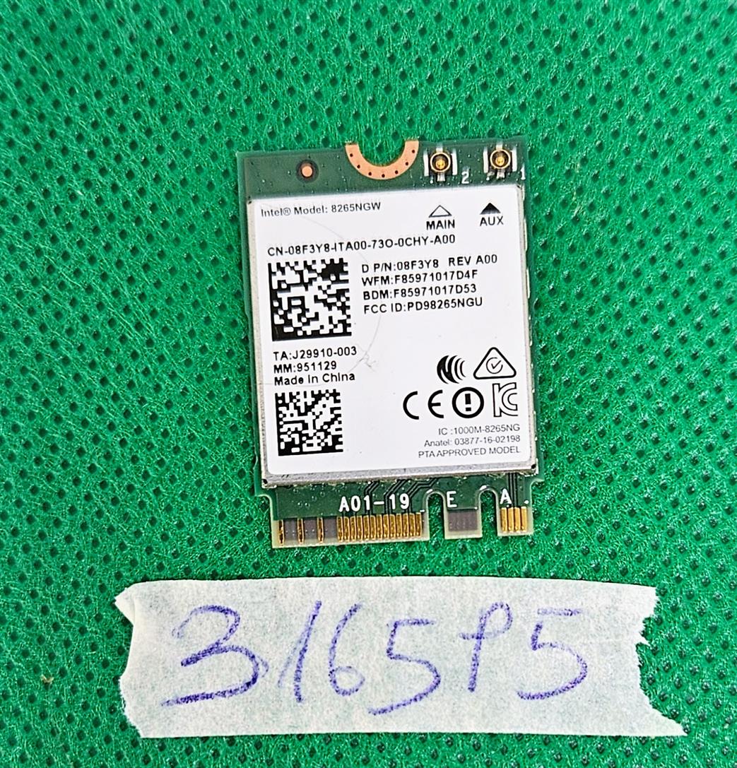 Scheda wireless Dell originale Bluetooth 8F3Y8 8265NGW per Latitude 7390 - CN-08F3Y8