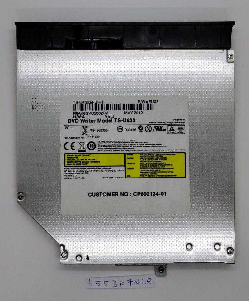 Sostituzione originale del masterizzatore DVD-ROM per laptop Fujitsu LifeBook AH552 modello TS-U633