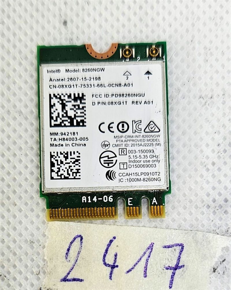 Scheda wireless WiFi Bluetooth originale HP EliteBook 840 G3 8260NGW 806721-001