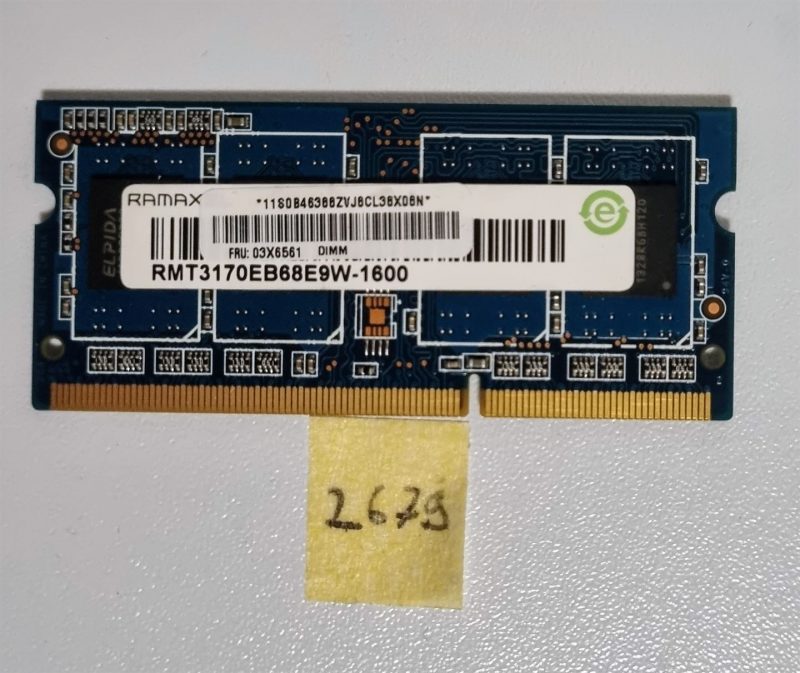 Memoria per laptop Ramaxel originale 4 GB DDR3 PC3-12800S RMT3170EB68E9W-1600, spedizione rapida - immagine 2