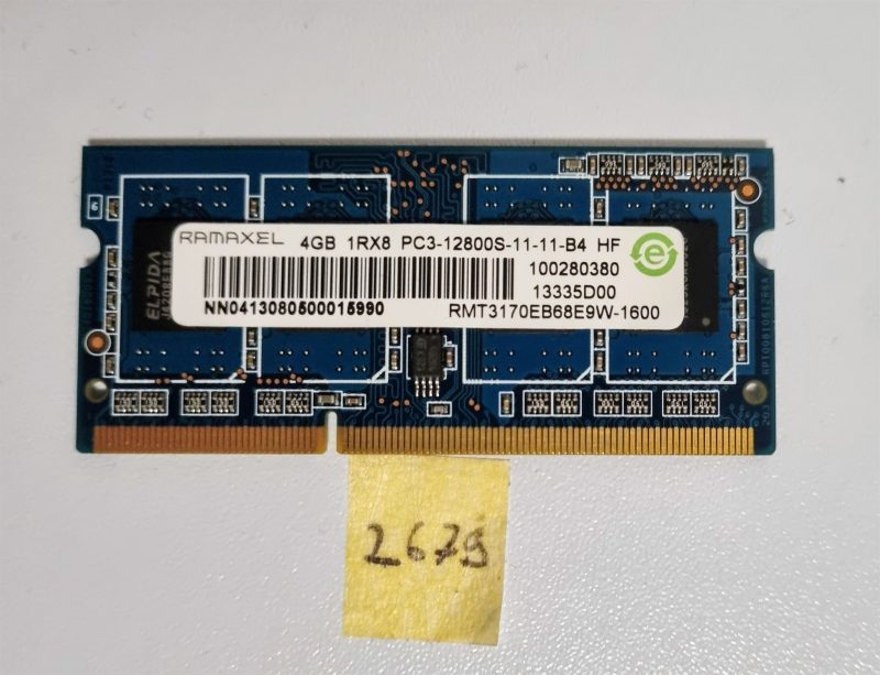 Memoria per laptop Ramaxel originale 4 GB DDR3 PC3-12800S RMT3170EB68E9W-1600, spedizione rapida
