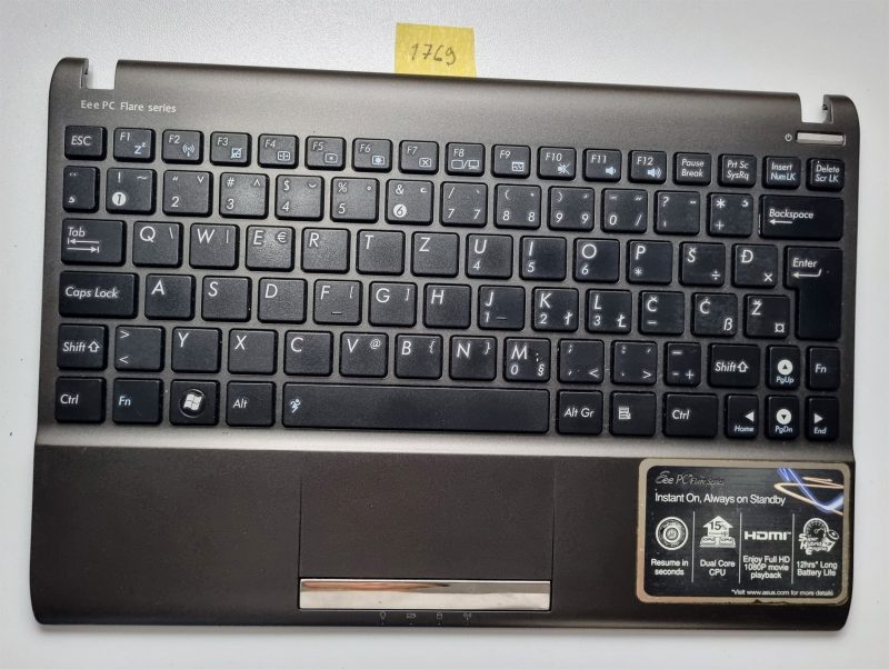 Tastiera SLO originale per Asus 1025C 1025E con poggiapolsi e trackpad 13GOA3F7AP041-20 MP-10B66GB-5288 04GOA292KUK01-2 - immagine 2