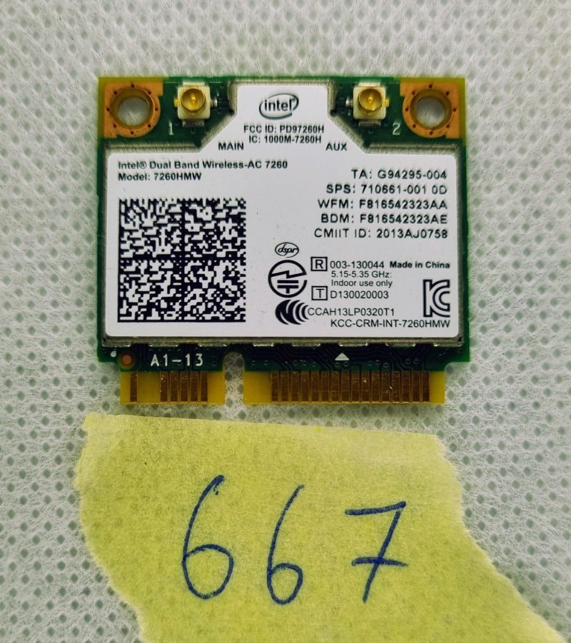 Scheda PCI-E Half Mini Intel 7260HMW BN 802.11n Wireless-N 7260 HP 717384-001