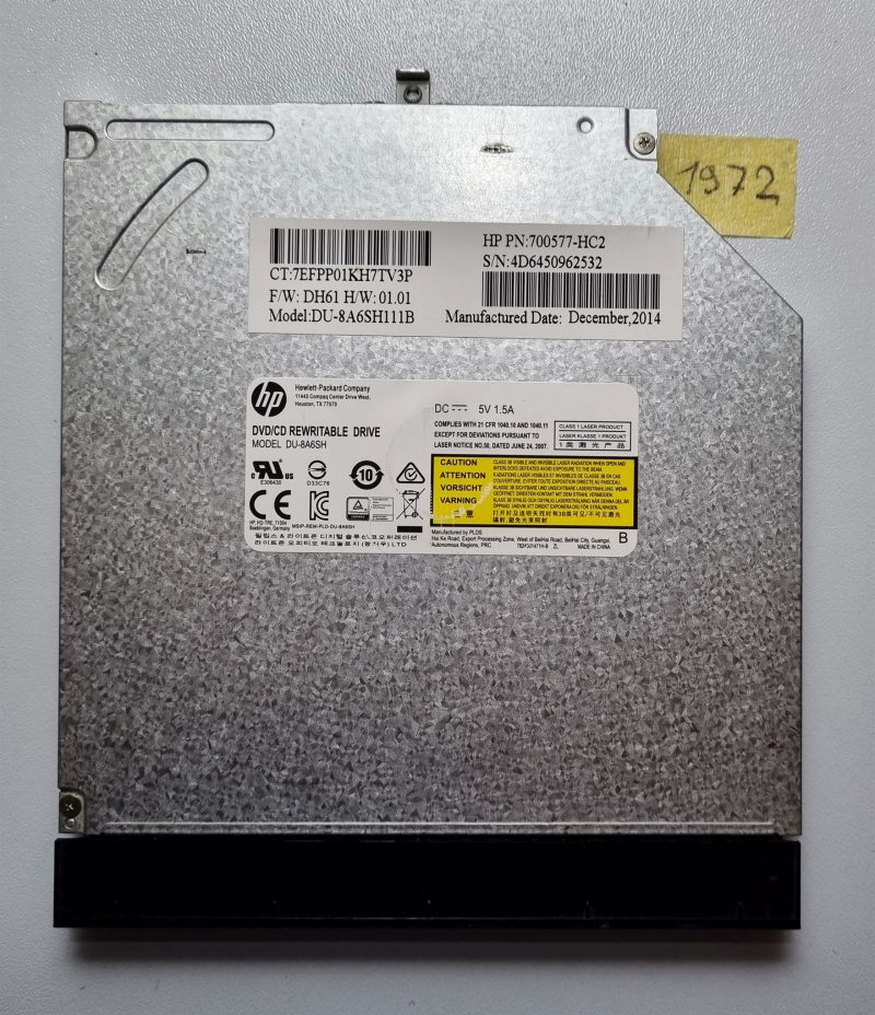 Unità DVD OEM HP 809333-001 DU-8A6SH111B con coperchio della cornice per 15-AB 15-AB198CY