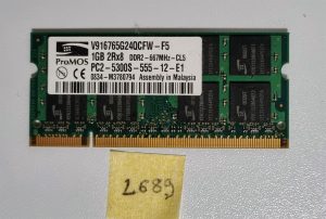 Memoria RAM HP Compaq CQ50 1 GB DDR2 PC2-5300 485029-001 | Promos originali V916765G24QCFW-F5