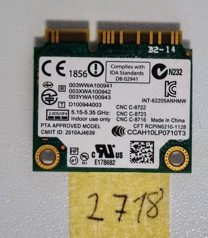 Scheda WiFi HP Elitebook 631954-001, adattatore wireless Intel 6205ABGN 2.4G-5G, componenti per laptop