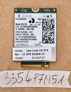 Modulo HP Huawei MU736 HSPA 3G WWAN 822828-001 - Modem cellulare per laptop originale