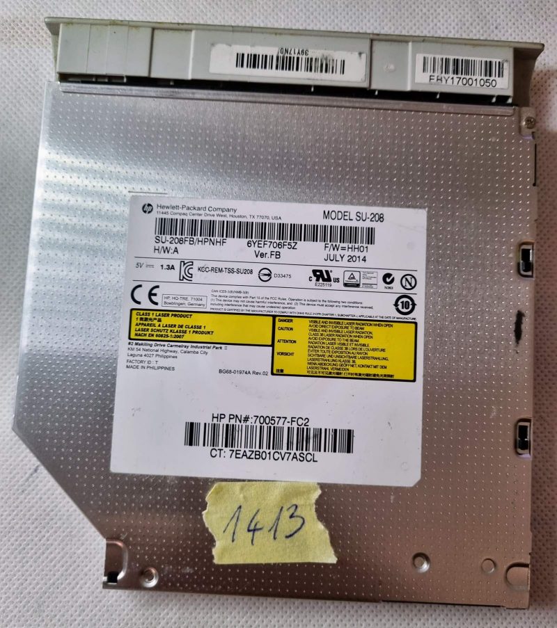 Unità DVD RW SATA HP SU-208 Ultra Slim da 9,7 mm 700577-FC2