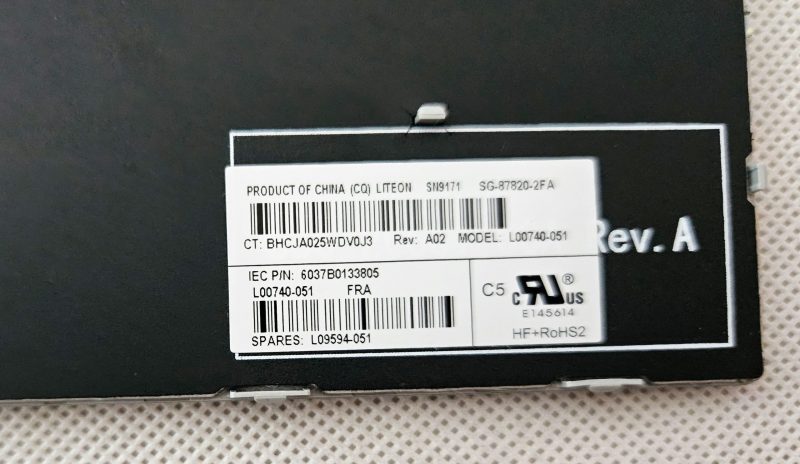 Tastiera usata per HP ProBook 650 G4 655 G4 650 G5 - Layout AZERTY - Non retroilluminata - Numero di parte compatibile - immagine 2