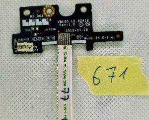 Scheda pulsante di accensione HP ZBook 15 G2 con cavo LS-9241P