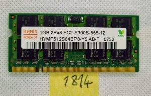 Memoria Ram per laptop Hynix da 1 GB HYMP512S64BP8-Y5 AB-T 2Rx8 PC2-53000S-555-12: migliora le prestazioni del tuo laptop!