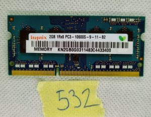 RAM SODIMM Hynix da 2 GB 1Rx8 PC3-10600S-9-11-B2 DDR3 1333 Mhz