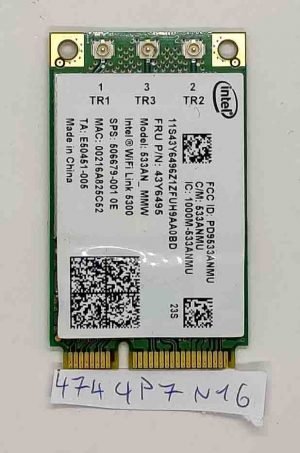 Scheda Intel 533AN_MMW WiFi 5300 FRU 43Y6495