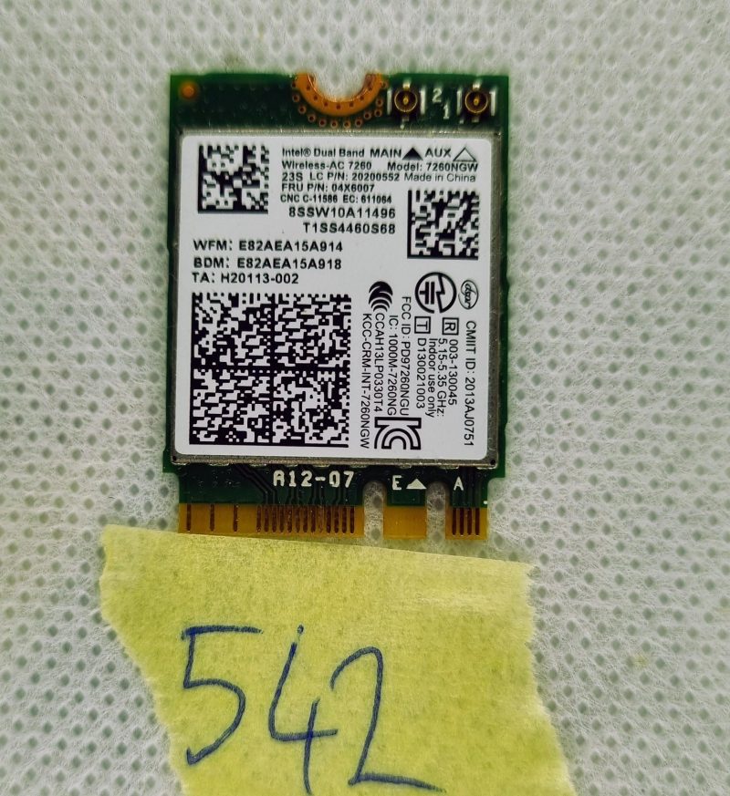 Scheda mini WLAN Intel 7260NGW 802.11AC NGFF Wireless Wifi + Bluetooth BT 4.0