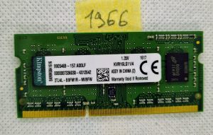 Memoria per laptop Kingston 4GB DDR3 PC3-12800 KCP3L 16SS84 - Aggiornamento rapido della RAM!