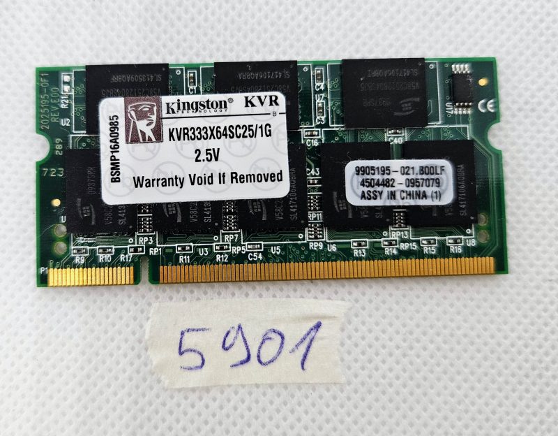 Kingston KVR333X64SC25/1G 1 GB DDR SODIMM 2,5 V RAM per laptop – Ricambio originale