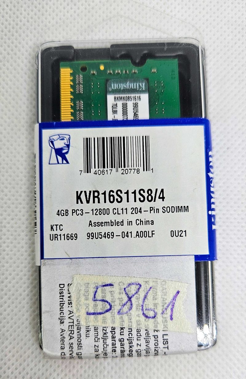 NUOVA RAM Kingston 4 GB DDR3 1600 MHz PC3-12800 SODIMM CL11 RAM per laptop SR x8