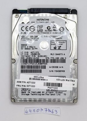 100% HEALTH Lenovo 42T1223 - Disco rigido SATA da 500 GB, 7,2 K RPM, 7 mm, 2,5" per laptop