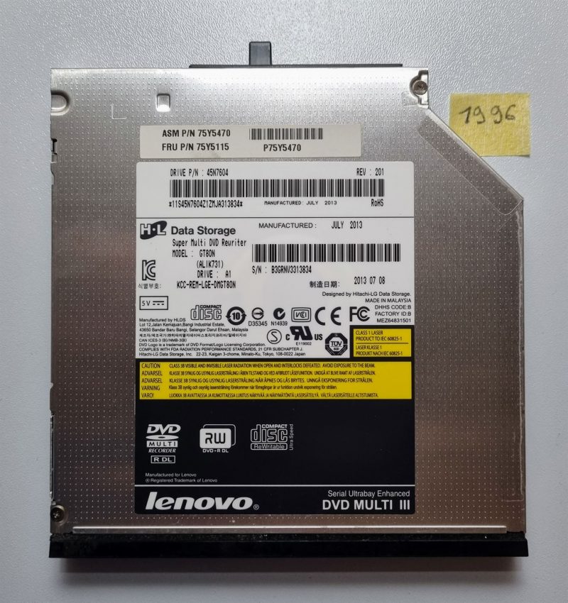 Lenovo THINKPAD L430 Unità DVD originale da 12,7 mm GT80N 04W1310 - Ricambio originale!