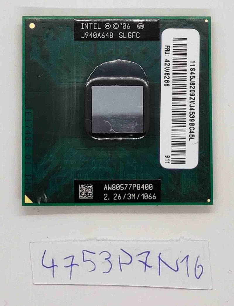 CPU Lenovo ThinkPad T400 Core 2 Duo P8400 2,26 GHz SLGFC 42W8266