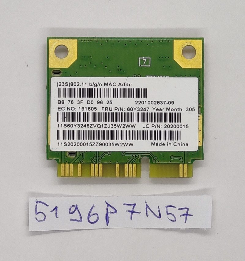 Adattatore per scheda wireless WLAN Lenovo Thinkpad L530 60Y3247 – 802.11 a/b/g/n