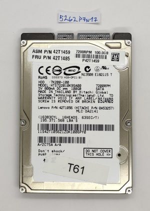 Lenovo Thinkpad T61 FRU 42T1485 HDD 7K200-100 100 GB - Disco rigido usato
