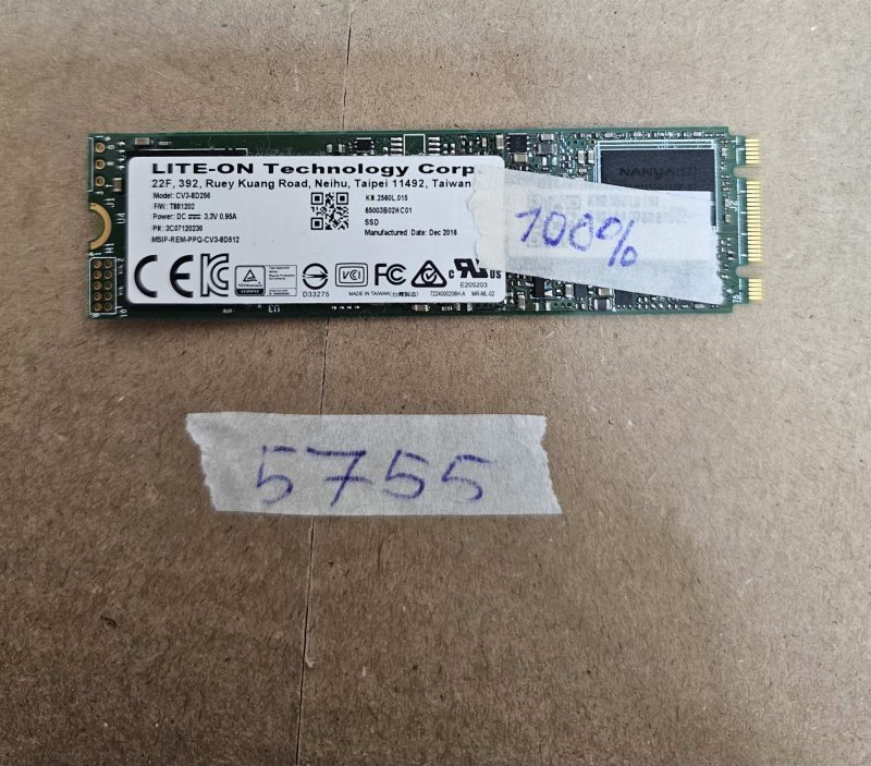 Lite-On CV3-8D256-11 SSD SATA III M.2 2280 da 256 GB – Unità a stato solido NGFF veloce