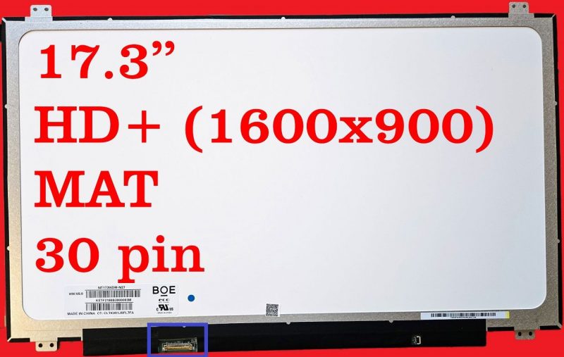 L22563-001/L22733-001 Schermo LCD da 17,3" HD+ opaco 30 pin eDP con staffe Nuovo