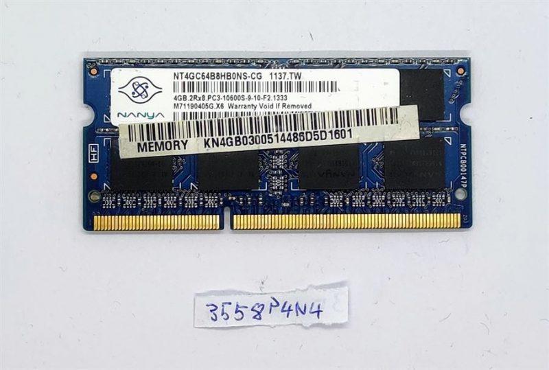 Memoria Nanya da 4 GB SO-DIMM 1333 MHz PC3-10600 DDR3 (NT4GC64B8HG0NSCG)