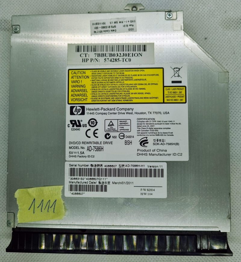 Masterizzatore CD-RW DVD/RW OEM HP Elitebook 8540p AD-7586H 574285-TC0 594043-001