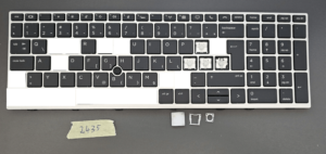 Tastiera originale HP EliteBook 850 G5 G6 755 G5 con retroilluminazione individuale, colore argento, L14366-001 | Layout sloveno | Sostituzione OEM