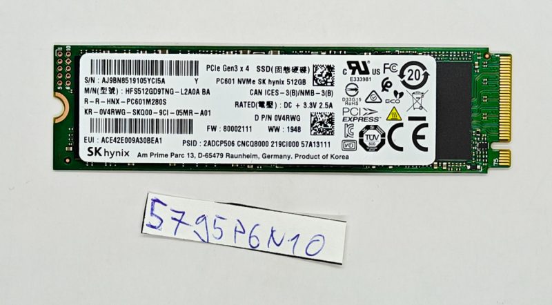 SK Hynix PC601 512 GB NVMe PCIe Gen 3x4 SSD – Aggiornamento rapido dello storage per laptop
