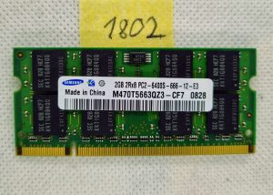 Samsung 2 GB 2Rx8 PC2-6400S-666-12-E3 DDR2 RAM 200 PIN SO-DIMM M470T5663QZ3