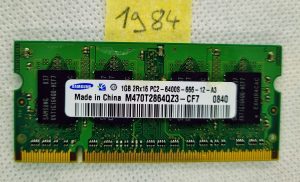 Memoria per laptop Samsung M470T2864QZ3-CC7 1 GB 2RX16 PC2-6400S-666-12-A3 (CA611): aggiornamento RAM affidabile!