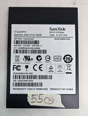 Sandisk SSD U110 16 GB per HP - P/N 724416-001 - Ricambio originale
