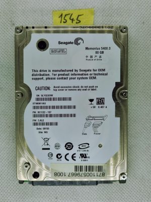 Seagate HDD ST980811AS 80 GB 5200 RPM 9S1132-197 2,5 SATA 8 MB Cache 150 Mbps