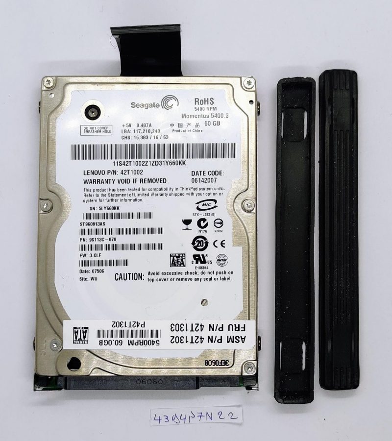 Disco rigido per laptop Seagate Momentus 5400 da 60 GB e 2,5 pollici - Ricambio originale