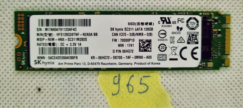Sk Hynix SC311 SSD SATA da 128 GB M.2 06HG72